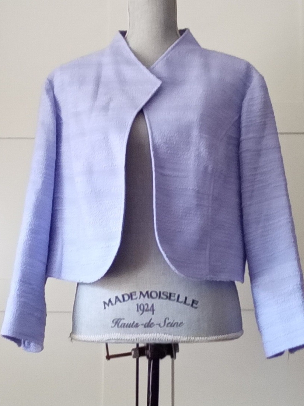 Anne Klein Lavender Cropped Open-Front Jacket